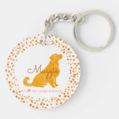 Custom Photo Golden Retriever - Pastel Orange Sleutelhanger (Achterkant)