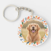Custom Photo Golden Retriever - Pastel Orange Sleutelhanger (Voorkant)