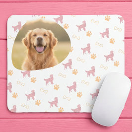 Custom Photo Golden Retriever - Pastel Pink Muismat