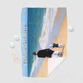 Custom Photo Golf Towel Gift Personalized Text Golfhanddoek (Insitu)