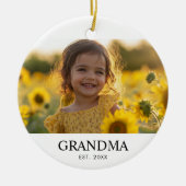Custom Photo Grandma Keramisch Ornament (Voorkant)