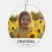 Custom Photo Grandma Keramisch Ornament (Links)