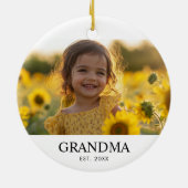 Custom Photo Grandma Keramisch Ornament (Achterkant)