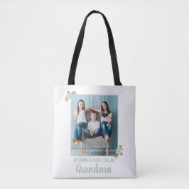 Custom Photo Grandma Tote Bag