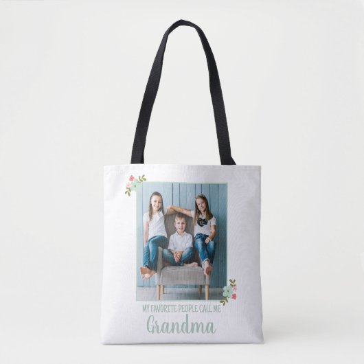 Custom Photo Grandma Tote Bag (Voorkant)