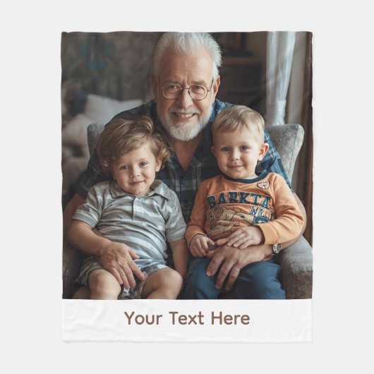 Custom Photo Grandpa Blanket Fleece Cozy Gift Idea (Voorkant)