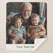 Custom Photo Grandpa Blanket Sherpa Cozy Gift Idea Sherpa Deken (Voorkant)