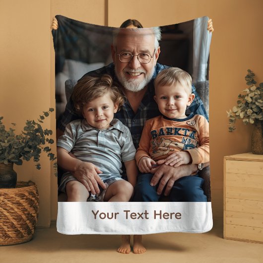 Custom Photo Grandpa Blanket Sherpa Cozy Gift Idea Sherpa Deken