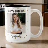 Custom Photo Happy Birthday Mug for Women Tweekleurige Koffiemok