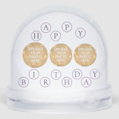 Custom Photo Happy Birthday Sneeuwbol (Achterkant)