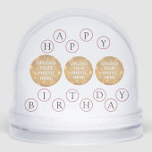 Custom Photo Happy Birthday Sneeuwbol (Voorkant)
