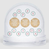 Custom Photo Happy Birthday Sneeuwbol (Achterkant)
