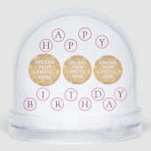 Custom Photo Happy Birthday Sneeuwbol (Achterkant)