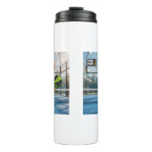 Custom Photo Head Padel/Pickleball Player Caricatu Thermosbeker (Voorkant)