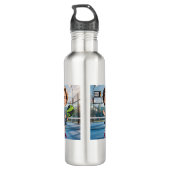 Custom Photo Head Padel/Pickleball Player Caricatu Waterfles (Achterkant)