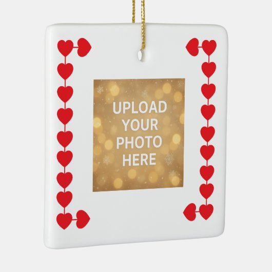 Custom photo Heart Symbols Keramisch Ornament (Rechts)