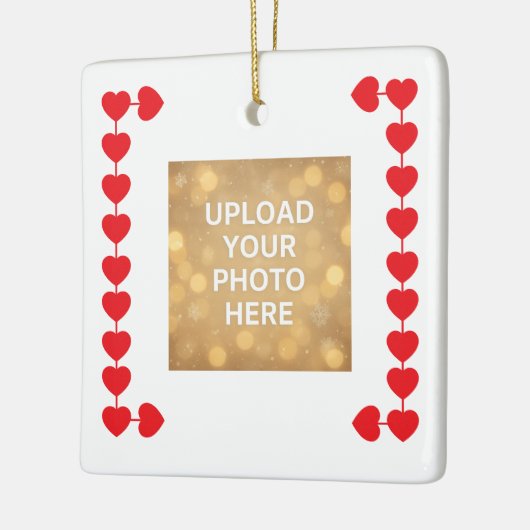Custom photo Heart Symbols Keramisch Ornament (Links)