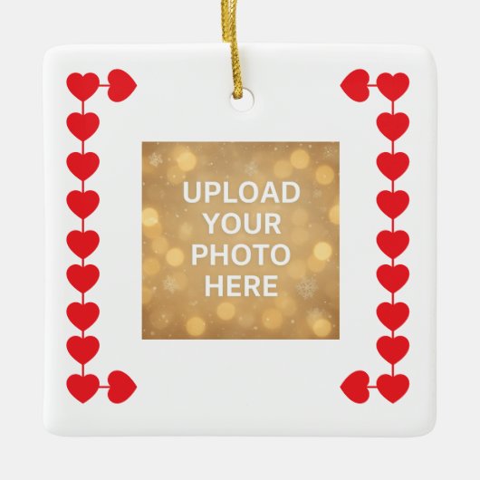 Custom photo Heart Symbols Keramisch Ornament (Voorkant)