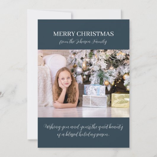 Custom Photo Holiday Mountain Scene  Kaart (Achterkant)