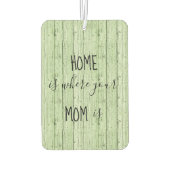 Custom Photo Home is waar je moeder is groen hout Luchtverfrisser (Achterkant)