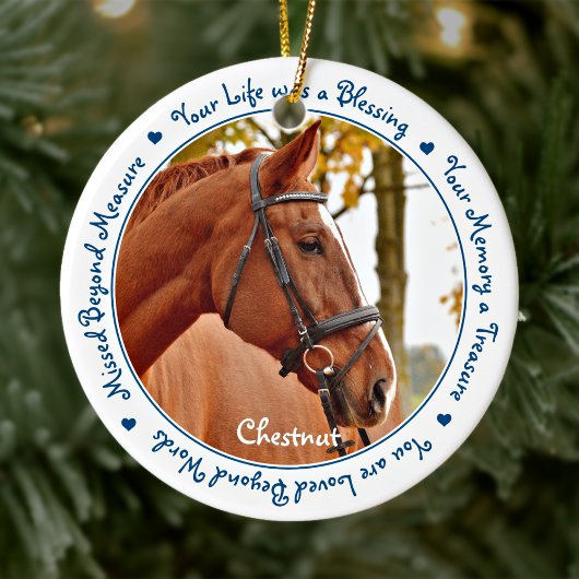 Custom Photo Horse Memorial Keramisch Ornament