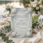 Custom Photo Hydrangea Pearl Formal Wedding Bedankkaart