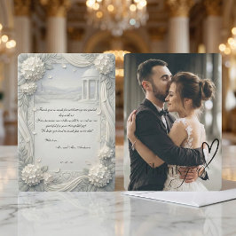 Custom Photo Hydrangea Pearl Formal Wedding Bedankkaart