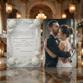 Custom Photo Hydrangea Pearl Formal Wedding Bedankkaart