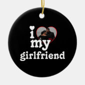 Custom Photo I Love My Girlfriend Valentine's Day  Keramisch Ornament (Voorkant)