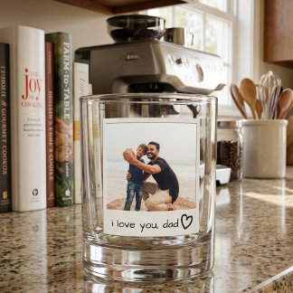 Custom Photo "I Love You Dad" Whisky Glas