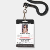 Custom Photo ID Badge for Kids with Emergency Cont (Voorzijde met lanyard)