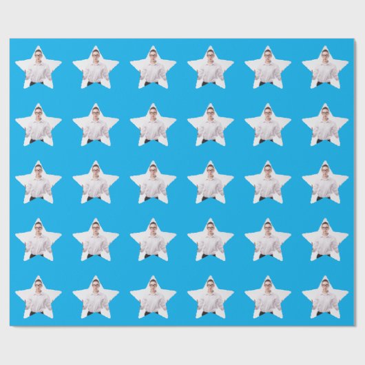 Custom Photo in a Star Shape Pattern Cadeaupapier (Vlak)