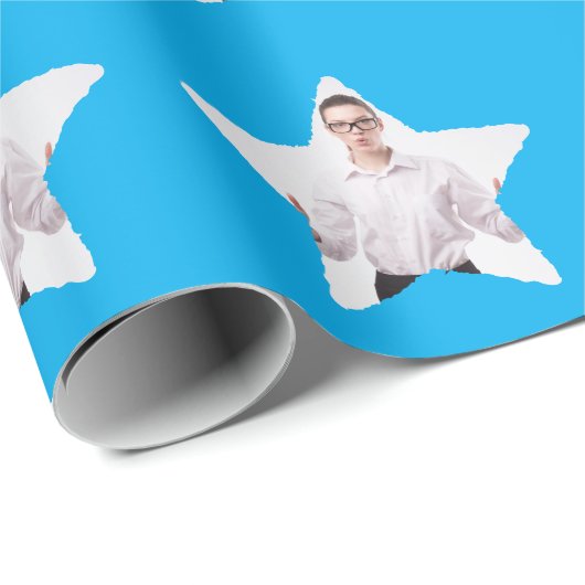 Custom Photo in a Star Shape Pattern Cadeaupapier (Rol Hoek)