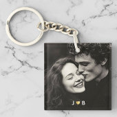Custom Photo Initial Heart Monogram Couples Gift Sleutelhanger