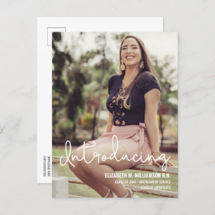Custom Photo Introduction Science Afstudeerder Aankondigingskaart