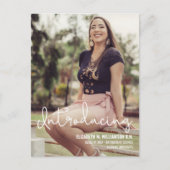 Custom Photo Introduction Science Afstudeerder Aankondigingskaart (Voorkant)