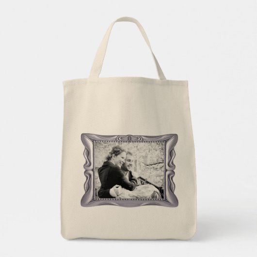 Custom Photo Jubileum Fancy Silver Lijst, YPI Tote Bag (Achterkant)