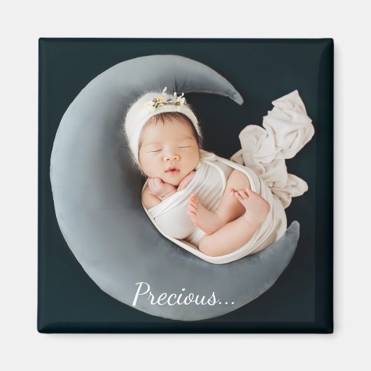Custom photo keepsake precious baby magneet (Voorkant)