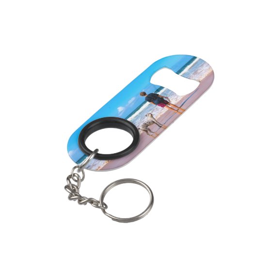 Custom Photo Keychain Bottle Opener with Your Pets Mini Flessenopener (Achterkant Gekanteld)