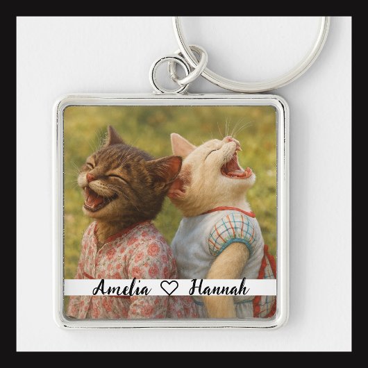 Custom Photo Keychain with Personalized Names