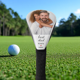 Custom Photo l Best Dad Ever Cute Red Heart Golfheadcover