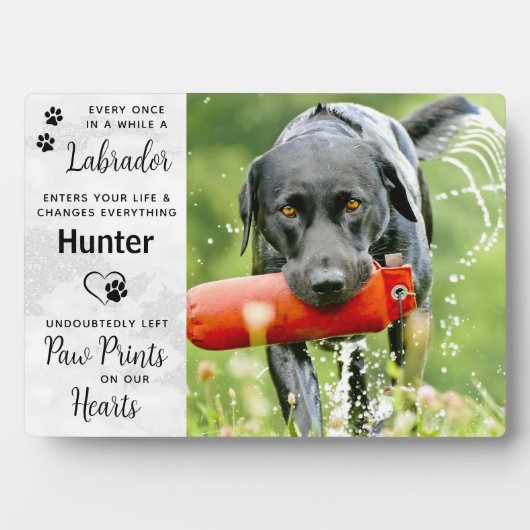 Custom Photo Labrador Retriever Memorial Fotoplaat (voorkant)