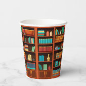 Custom Photo Library-Themed  Papieren Bekers (Achterkant)