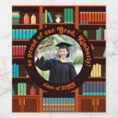 Custom Photo Library-Themed  Wijn Etiket (Enkel label)