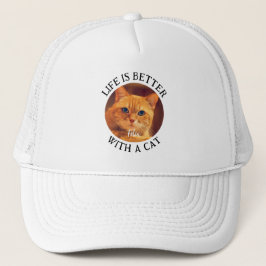 Custom Photo Life is beter met een kat Trucker Pet