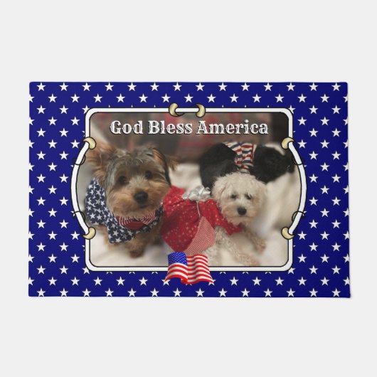 Custom Photo Lijst USA American Flag Patriotic Fun Deurmat (Voorkant)