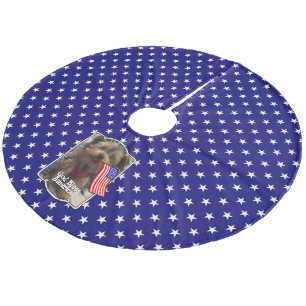 Custom Photo Lijst USA American Flag Patriotic Fun Fleece Kerstboom Rok