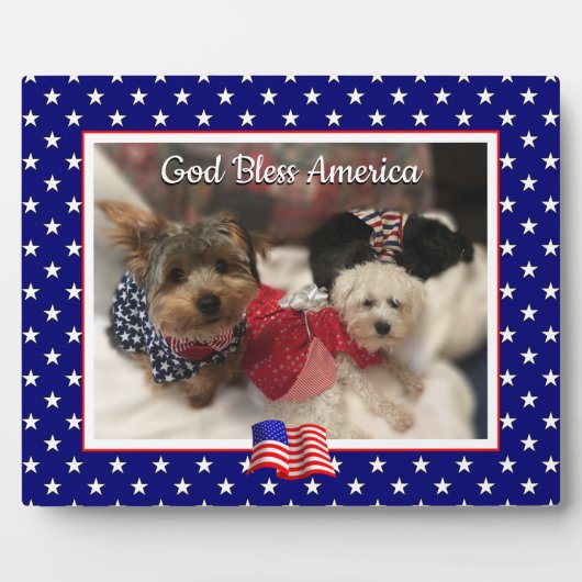 Custom Photo Lijst USA American Flag Patriotic Fun Fotoplaat (Voorkant)