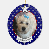 Custom Photo Lijst USA American Flag Patriotic Fun Keramisch Ornament (Links)