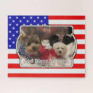 Custom Photo Lijst USA American Flag Patriotic Fun Legpuzzel